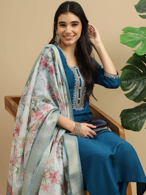 pinfit Women Kurti Dhoti Pant Dupatta Set