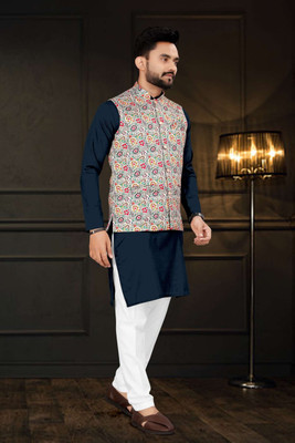 Metro Traders Men Kurta Pyjama Ethnic Jacket Set