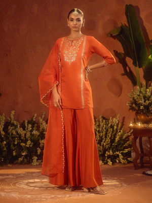 FIORRA Women Kurta Sharara Dupatta Set