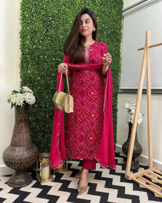Assume Fab Embroidered Kurta, Trouser/Pant & Dupatta Set