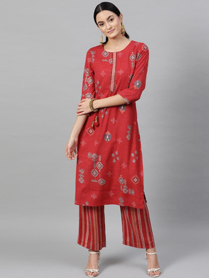 INDO STREET Women Kurta Palazzo Set