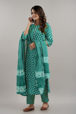 D K W Women Kurta Pant Dupatta Set