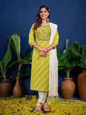 TextileCloth Printed Kurta, Trouser/Pant & Dupatta Set