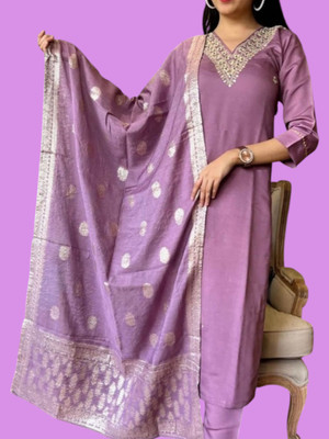 Rifashionl Women Crop Top Pant Dupatta Set