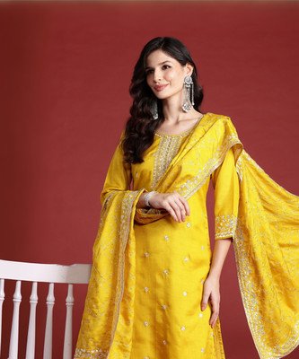 Indo Era Women Kurta Pant Dupatta Set