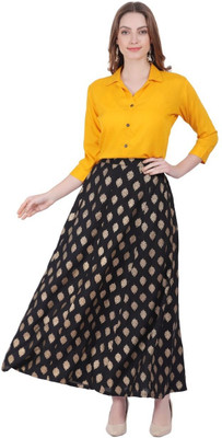 JOHRAF Women Ethnic Top Skirt Set