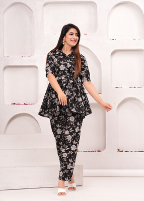 VCJ Women Ethnic Top Pant Set