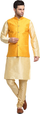 kraft india Men Kurta Churidar Ethnic Jacket Set