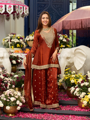 MOKOSH Women Kurti Sharara Dupatta Set
