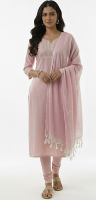 POSHAKTEXTILES Women Kurti Pant Attached Dupatta Set