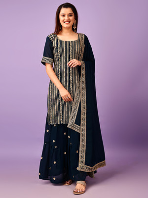 FASHION BASKET Women Kurta Palazzo Dupatta Set