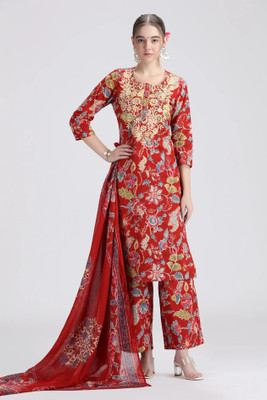Cotton Culture Women Kurta Pant Attached Dupatta Set