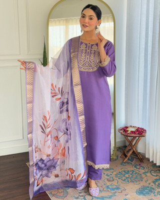 TRAHIMAM Women Kurti Pant Dupatta Set