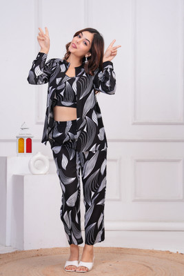 NWH Shirt Palazzos Co-ords Set with Shrug