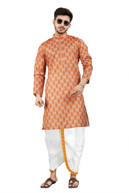 DHASU TRENDZ Men Kurta Dhoti Set