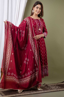 HARITWAL Printed Kurta, Palazzo & Dupatta Set
