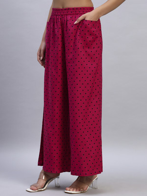 HOE Flared Women Pink Trousers