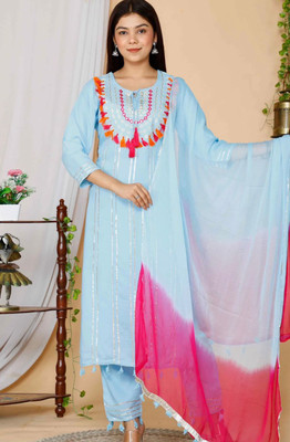 AKFASHIONAKIL Women Kurta Pant Dupatta Set