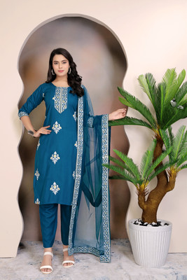 HOUSE OF COMMON Self Design Kurta, Trouser/Pant & Dupatta Set