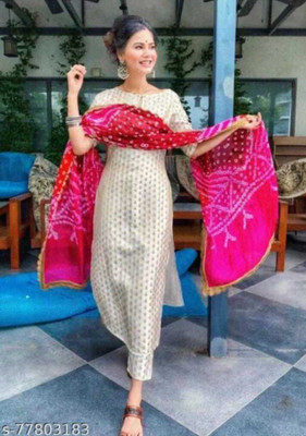 A K TEXTILE Women Kurta Patiala Dupatta Set