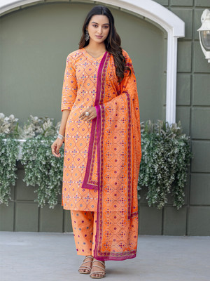 TextileCloth Printed Kurta, Trouser/Pant & Dupatta Set