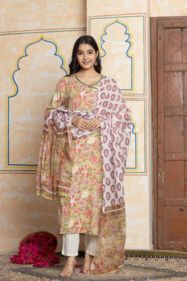Teehance Women Kurti Pant Attached Dupatta Set