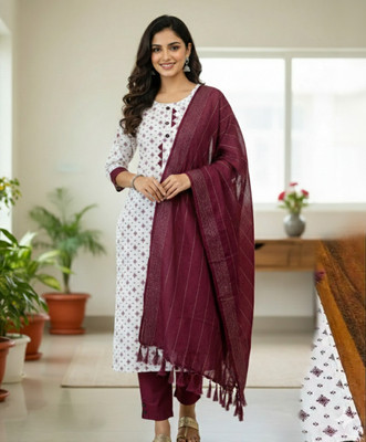 Faishnora Women Kurti Pant Dupatta Set