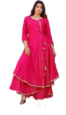 Garima Fashion Women Ethnic Top Palazzo Set