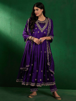 Tasrika Floral Print, Embroidered Kurta, Trouser/Pant & Dupatta Set