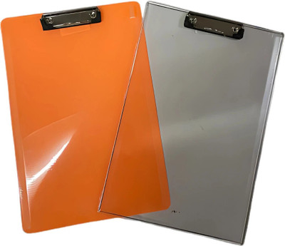 Vikas Exam Pad Combo – 1 Transparent & 1 Unbreakable Orange | 9.5 x 14 Inch for Kids(Set of 2, Multicolor)