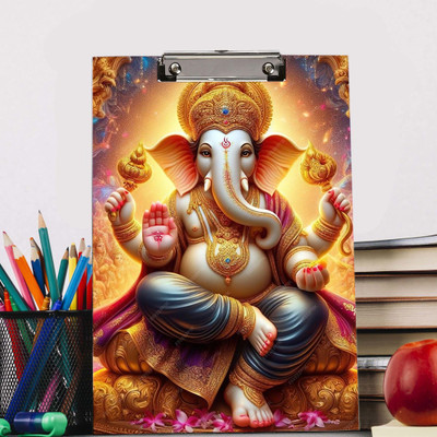 Craft Advertising Lord Ganesha I Digital reprint examination pad school collage Size 14x10 inch(Set of 1, Multicolor)