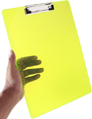 FRKB Fluorescent Green Semi Transparent Acrylic Clipboard Exam Pad 1pc(Set of 1, Green)