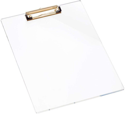 PREMSONS Unbreakable Transparent Clipboard For Examination and Office Use - Small(Set of 1, White)