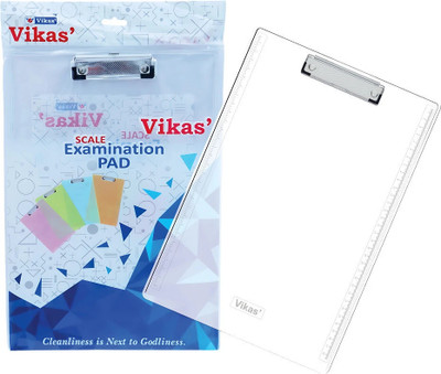 Vikas Transparent Breakable Exam Board 9.5 x 14 Inch Clipboard for Kids/Students(Set of 1, Multicolor)