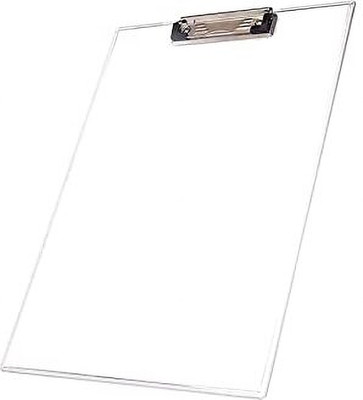 PREMSONS Unbreakable Transparent Clipboard for Examination and Office Use - Big(Set of 1, White)