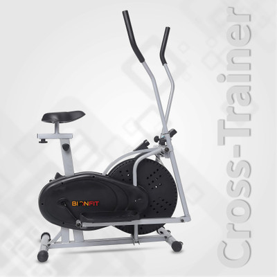 BIONFIT Fit Fusion Elliptical Cross Trainer Home Gym Standing Exercise Adjustable Handle Dual-Action Stationary Exercise Bike(Grey, Black)