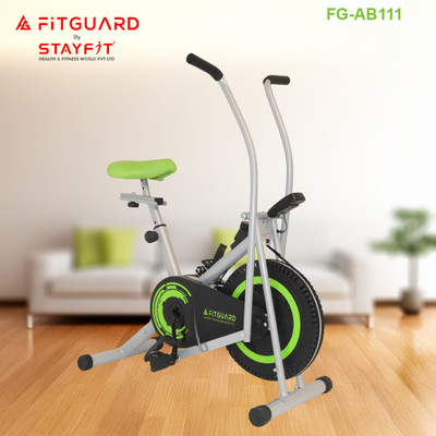 FITGUARD FG-AB 111 By STAYFIT Cardio Bike Home Use Moving Handle with Seat Adjustment Indoor Cycles Exercise Bike(Green, Grey, Black)