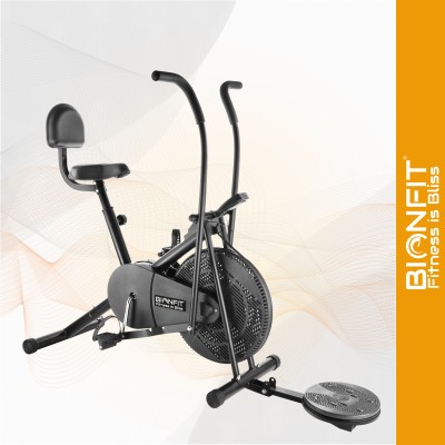 BIONFIT Pro Air Bike Exercise Gym Cycle | With Twister & Back Support | Moving Handle Indoor Cycles Exercise Bike(Black)