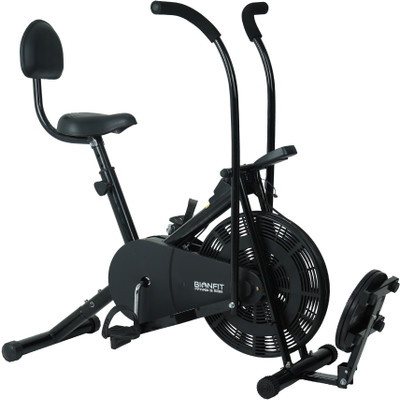 BIONFIT | Air Bike Exercise Cycle For Home | With Twister & Back Support | Moving Handle Dual-Action Stationary Exercise Bike(Black)