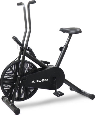 KOBO Air Bike Exercise Cycle For Home 120 Kg User Weight | Exercise Bike For Home Gym Dual-Action Stationary Exercise Bike(Black)
