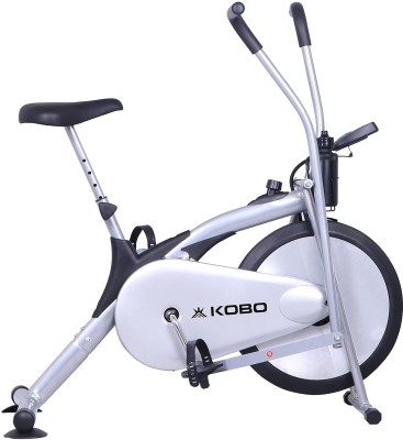 KOBO Air Delux Cycle With Back Rest Upright Stationary Exercise Bike(Silver)