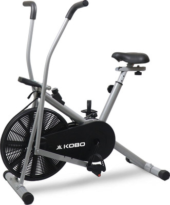 KOBO 2 in 1 Air Bike Exercise Cycle For Home 120 Kg User Weight Dual-Action Stationary Exercise Bike(Silver)