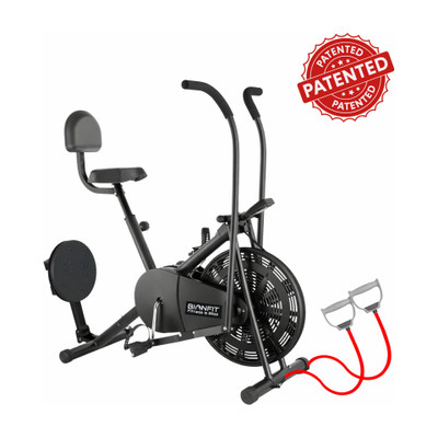 BIONFIT Moving Handle Gym Cycle | Air Bike for Home Gym with Twister & Back Support Dual-Action Stationary Exercise Bike(Multicolor)