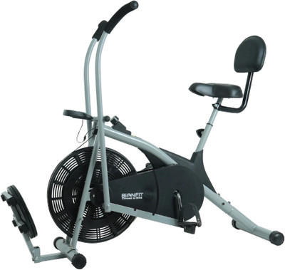 BIONFIT Air Cycle For Home Gym Curved Moving with Twister & Back Support Dual-Action Stationary Exercise Bike(Silver)