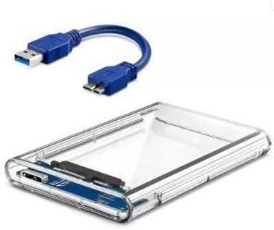 TECHGEAR 2.5'' External Hard Drive Enclosure, USB 3.0 to SATA III Tool-Free Clear External DVD Writer(Transparent)