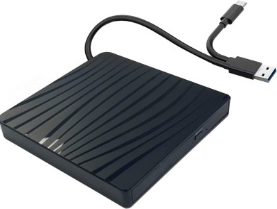 RyzCare USB 3.0 Type-C Portable Drive Slim CD/DVD Writer Reader External DVD Writer External DVD Writer(Black)