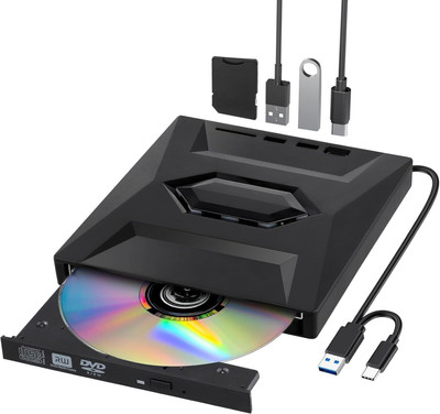 OG X NEXSA DVD Drive 3.0 Type-C CD Burner Portable CD DVD +/-RW Optical Drive EPL-1318UG External DVD Writer(Black)