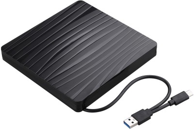 ULTRABYTES External DVD Drive USB 3.0 Type-C USB-C Portable CD DVD +/-RW Optical Drive External DVD Writer(Black)