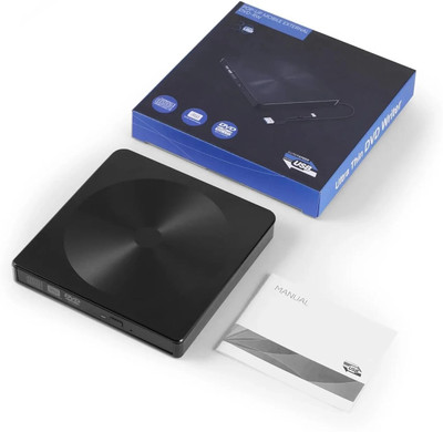 Sancy Ultra Thin DVD Writer Laptop PC Full HD POP-UP Mobile External DVD-RW 5GB External DVD Writer(Black Type C USB 3.0)