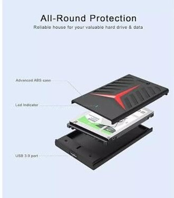 ULTRABYTES 500 GB External Hard Disk Drive (HDD)(Black & Red)